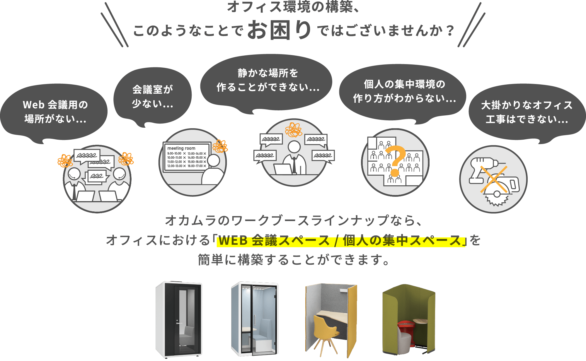 オフィス環境の構築、このようなことでお困りではございませんか？